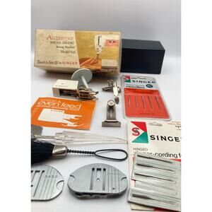 Vintage Singer Buttonholer with Manual 489500 And Singer Touch and Sew Zig-Zag